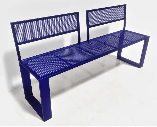 GRID FRAME - Sitzbank mit Rückenlehne aus Stahl für den Innen- und Außenbereich 160x45x40cm-